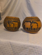 Vtg hand carved painted bowls picture