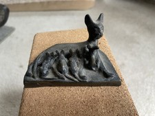 Rare 1989 Met Museum Egyptian Bastet Cat w Kittens Statuette Vintage Replica picture