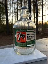 Vintage 7 Up Syrup Jug, Soda Fountain Dispenser Bottle, Retro Advertising picture