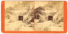 CALIFORNIA STEREOVIEW - CPRR - Cisco - Grizzly Hill Tunnel - CE Watkins 1870s picture