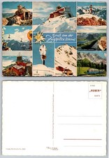 Vintage Zugspitze Germany Multi-View Postcard - Bavarian Alps Huber Karte picture