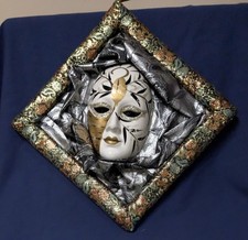 Handmade Abstract 3D Diamond-Shaped Fabric,Hand Painted Ceramic Mask picture