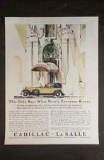 Vintage Cadillac-La Salle 1920s Yellow Car Artwork Full Page Original Ad picture