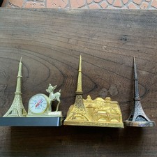 Vintage Tokyo Tower Gold Tone Metal Miniatures Set 3 Showa Japan picture
