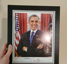 Signed Framed Portrait of Barack Obama picture