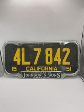 RARE 1950’s Willows California Johnson & Sons Chevrolet Co Dealer Frame Plate picture