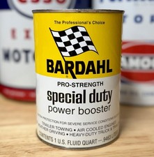 Vintage NOS Bardahl Special Duty Power Booster Oil Can Quart FULL picture