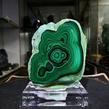 4.63LB Natural malachite quartz crystal Mineral specimen energy+stand picture