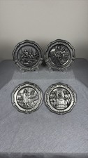 Vintage Set of 4 Sexton Pewter Plates Great Moments in American History 7 inch picture