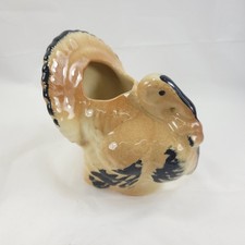 Vintage Ceramic Turkey Planter Thanksgiving Table Decor Planter picture