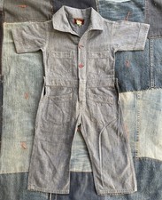 Vintage 30s 40s Big Yank Junior Salt And Pepper Blue Coveralls Playsuit Youth picture