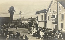 Pasadena CA Street View Parade Wonder Millinery Nold Furniture RPPC c1910 picture