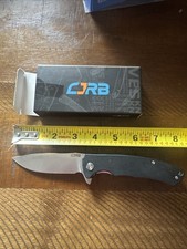 CJRB J1903-BKF Folding Knife Black G10 Handle Drop Point Plain picture