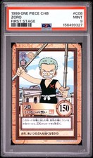 1999 ONE PIECE CARDDASS HYPER BATTLE FIRST STAGE #C08 ZORO PSA 9 picture