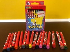 Original 1999 RoseArt Nintendo Pokemon 16-Crayon Box Unused NOS Pokeball Design picture