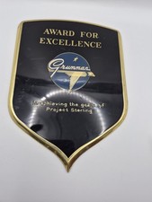 Vintage Grumman Project Sterling Award For Excellence Car Bumper Shield Plaque  picture