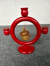 Scandinavian Red Wooden 3 Light 9