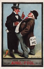 A/S BERNHARDT WALL APRIL FOOL COMIC POSTCARD CAN'T APRIL FOOL US 040325 U picture
