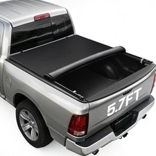 Soft Roll-Up Truck Bed Tonneau Cover Compatible with 2009-2026 Dodge Ram 1500 (I picture