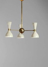 Mid Century Stilnovo Hourglass Chandelier - 3 Arm 6 bulb socket picture