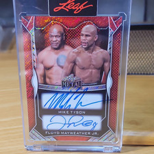 2025 Leaf Metal Mike Tyson Floyd Mayweather Jr Dual Auto DA-18 2/3 picture