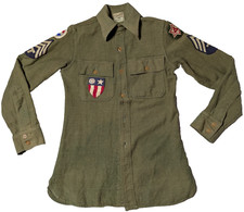 VTG WWII USAAF US Army Air Force China Burma India Patch M1937 Wool Shirt picture