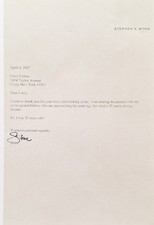 Framed personal letter, Steve Wynn,  Las Vegas Casino Developer with orig env. picture