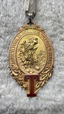 1929 Texas A&M Solid 10K Gold Watch Fob Named J.H. Cuthrell Navasota Art Deco Ch picture