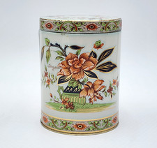 Vintage 1970s Daher Peony Butterfly Tea Tin Canister England Chinoiserie picture