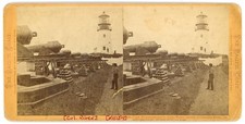 WASHINGTON STEREOVIEW - Cape Disappointment Lighthouse - EJ Muybridge 1870s picture