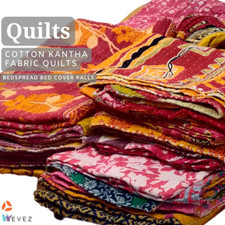 Vintage Cotton Kantha Quilts 3-Layer Bedspread Bed Cover Rally Wholesale Mix lot picture