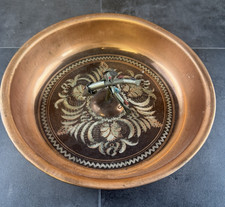 VTG Turkish Copper Hammam Bath Bowl with Articulated Fish 8 inches wide picture