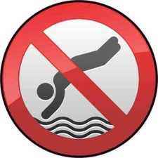 4 x 4 No Diving Sticker Vinyl Swimming Pool Safety Sign Caution Decal Stickers picture