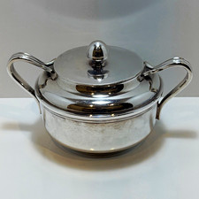 Vintage Reed Barton USN Silver Soldered Covered Sugar Bowl 3610 Navy Military picture