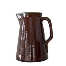 Vintage John B. Taylor Country Fare Stoneware Pitcher Brown Blue Farmhouse picture