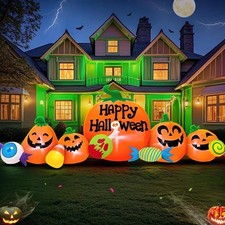 8FT Halloween Inflatable Pumpkin LED Outdoor Yard Garden Lawn Decoration Blow Up picture