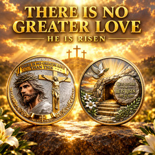 10 Pack There Is No Greater Love He Is Risen 40mm Challenge Coin Christian Lot picture