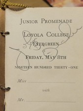 Antique Junior PROMENADE loyola College Evergreen 1931 Dance Card  Maryland picture