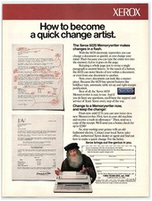 PRINT AD, 1986 Xerox 6020 Memorywriter Leonardo Da Vinci Quick Change Artist picture