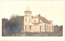 RPPC Mt. Hope KS View of Christian Church early 1900s picture