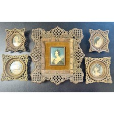 A Cameo Creation Lot Of 5 Mini Picture Frames With Victorian Prints Vintage picture