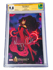 Elizabeth Olsen Signed & Graded 9.8 Scarlet Witch Moon Knight #12 Variant picture