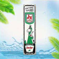 Vintage Sinclair Dino Green Stamps 16x4 Metal Sign Retro Garage Auto Home Decor picture