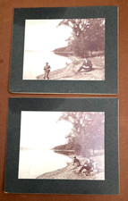 Hemlock lake 2 cabinet photos of Edith Minni Beam with Eugene Haines + John picture