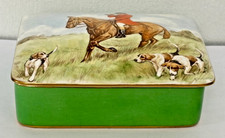 Vintage Royal Crown Derby Fox Hunting Porcelain Box picture