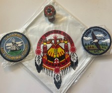 Vintage BSA Last Frontier Council Camp Sasakwa 1970’s Kerchief And Patches picture