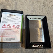 Zippo Solid Brushed Chrome Finish   - Unfired In Box NOS picture