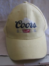 Coors Banquet Beer Faded Vintage Yellow Hat Vel-cro adjustable used picture