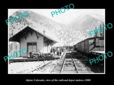 OLD 8x6 HISTORIC PHOTO OF ALPINE COLORADO VIEW OF THE RAILROAD DEPOT c1880 picture