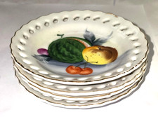 Set of 4 Vtg HANGING  Reticulated HANDPAINTED 4